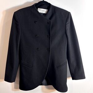 CINZIA ROCCA Sz 6 Blazer Double Breasted Wool Cashmere Shoulder Pads Lined